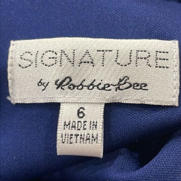 NWOT Signature by Robbie Bee Navy White Cold Shoulder Dress.  Size 6 S small - Picture 8 of 10